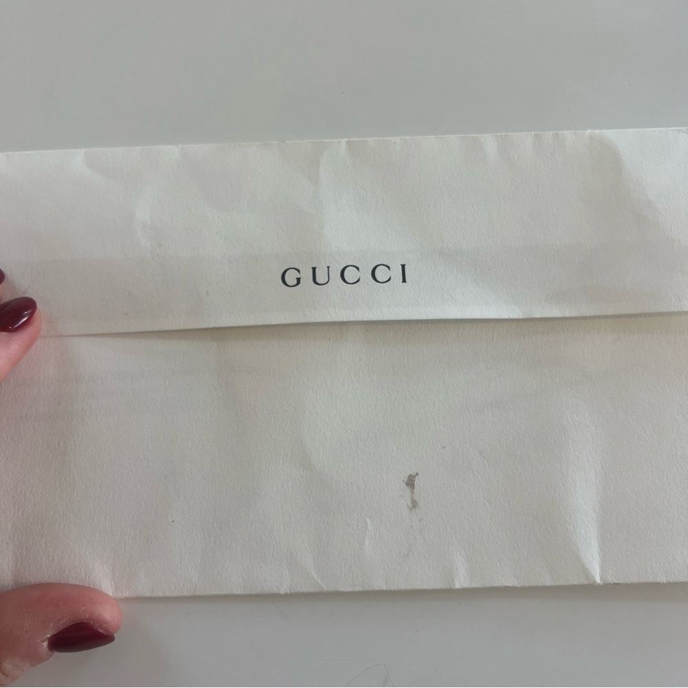 Gucci Embossed Gray Leather Shoulder Bag - Picture 9 of 10